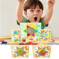 thumbnail image 3 of Juego de tablero de ajedrez para niños, juego de mesa multifunción de madera para niños, juguete educativo para niños y estudiantes, 5 en 1 Inevent FN000028-05B, 3 of 7