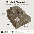thumbnail image 2 of Cubente 67" Chaise Lounge Chair Indoor,Boneless Sofa Bed, Deep Seat Sleeper Couch Reading Chairs, Cloud Couches with Cup Holder & Side Pocket for Living Room, No Assembly Required, 2 of 10