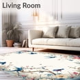 thumbnail image 2 of ODIKA 6'x9' Machine Washable Non-Slip Area Rug, Whimsical Winged Beauty Shower Elegant Floral Bath High Traffic Rug, Ivory, 60258, 2 of 7