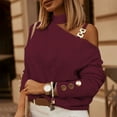 thumbnail image 2 of Timegard Tops for Women Cold Shoulder Long Sleeve Turtleneck Blouse Fall Work Dressy Casual Tunic Tops, 2 of 3