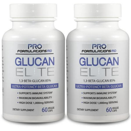 Glucan Elite – 85% Beta 1,3D Glucan 500mg | 85% Minimum Active 1,3 Linkage Ultra-Potency Beta Glucan – Highest Bioavailability with BGF-Immune | Pack of 2 (120 total veggie