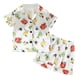 thumbnail image 1 of Odeerbi 1-8 Años Niños Niñas Pijama de Verano de Satén Con Solapa de Muesca Camisas de Manga Corta Pantalones Conjunto de Pijama Con Estampado Floral Suave, 1 of 9