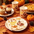 thumbnail image 5 of SDJMa 20 Pcs Happy Thanksgiving Paper Napkins, 6.5"x6.5" Gold Glitter Maple Leaves Pumpkin Turkey Disposable Napkins for Autumn Harvest Party Supplies Decorations, 5 of 8