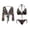 Colourful Star Moon Skull, variant on Women’s Casual Bikini Sets Gothic Skull Print 3 Pcs Bathing Suit Watercolour Style Bikini Suit and Summer Beach Cover Up