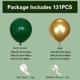thumbnail image 2 of Kit con forma de arco con forma de guirnalda con globos, color verde oscuro y dorado, 131 unidades, 2 of 2