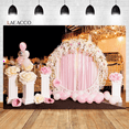 ss Birthday Party Pink Scene Flowers Balloons Photo Background Poster ...