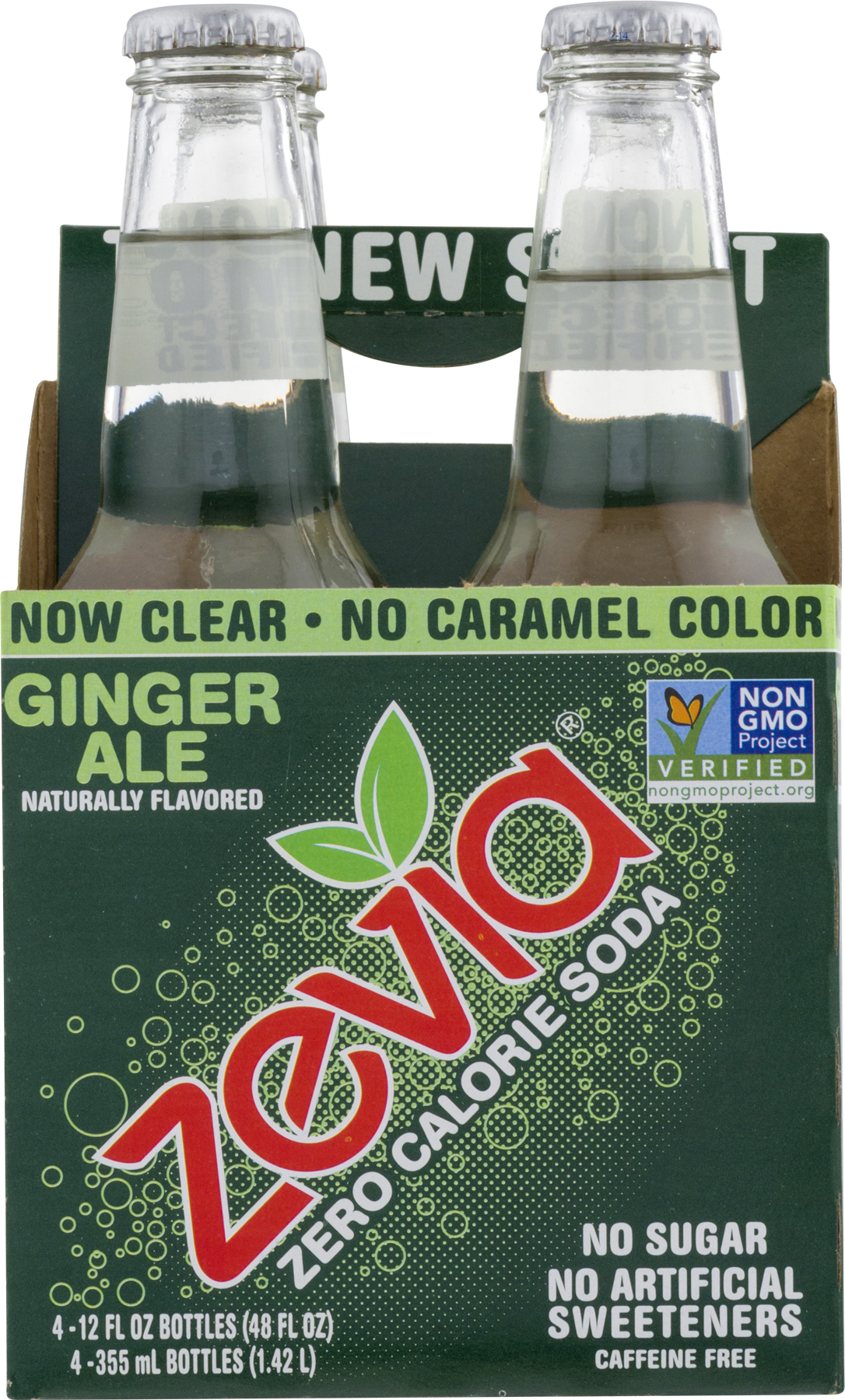 ZEVIA ZERO CALORIE SODA – GINGER ALE, 12 OUNCE GLASS BOTTLE, 4 COUNT
