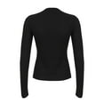 thumbnail image 5 of Womens Blouses Shirts Long Sleeves V Neck Ribbed Knit Solid Color Loose Button Slim Fit Womens Tees,Black,M, 5 of 8