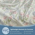 thumbnail image 6 of Qocolhg Summer Cooler Quilt Twin Size - Cooling Blankets for Hot Sleepers, Skin-friendly Plain Printed Washed Cotton Summer Quilt, Bedding Soft Coverlet Quilts for Kids, 55x77 inch, Green, 6 of 6