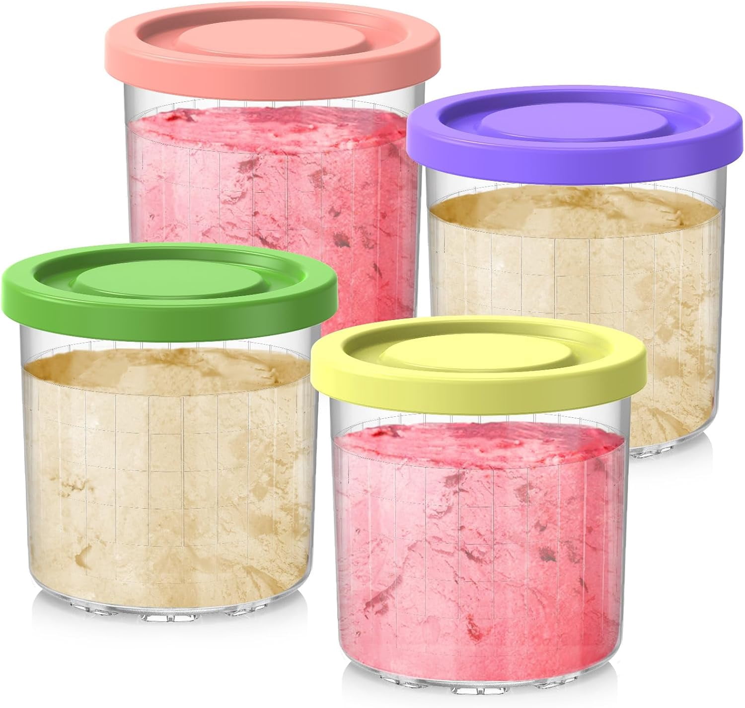 Vervanging Voor Ninja Creami Deluxe Pinten En Deksels 4 Pack Compatibel Met Ninja Creami 11 In 1 Nc501 Nc500 Series Deluxe Ice Cream Maker 24oz Deluxe X