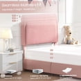 thumbnail image 5 of Cloud Twin Bed Frame with Adjustable Headboard, Boucle Fabric Upholstered Platform Bed, No Box Spring Needed, Easy Assembly for Bedroom, Pink, 5 of 8