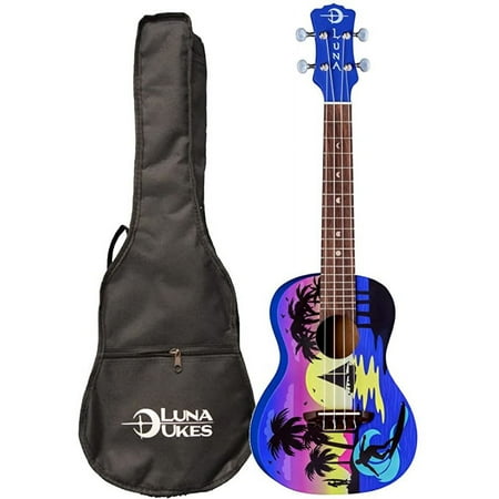 Luna Kauwela Summer Concert Ukulele with Satin Graphic Finish with Gigbag