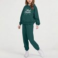 thumbnail image 5 of Piuwrlz Children's Sweatsuits Sets Girls Two Piece Jogger Set Pocket Christmas Round Neck Sweats and Sweatpants Green Size 5 Years, 5 of 9