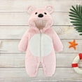 thumbnail image 5 of Lilgiuy Toddler Baby Boys Girls Color Plush Cute Bear Ears Winter Thick Keep Warm Jumpsuit Romper，Pink,9-12 Months for 2022, 5 of 5