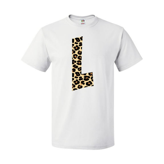 Inktastic Leopard Print Letter L T-Shirt