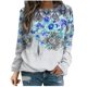 thumbnail image 1 of Camiseta suelta estampada a la moda para mujer, blusa de manga larga, cuello redondo, camisetas informales Pompotops  FGAJ7734, 1 of 5