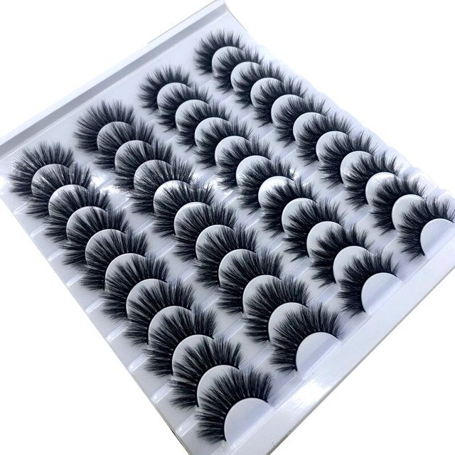 Pestañas postizas naturales, pestañas de visón, pestañas postizas a granel, gruesas, largas, rectas, naturales, paquete corto, 18-25 mm, 20 pares hola suerte unisex