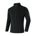 thumbnail image 3 of gbyLJF Men's Zip Up Jackets Solid Color Stand Collar Long Sleeve Fleece Cardigan Casual Sweatshirt Jacket with Zipper Pockets, 3 of 8