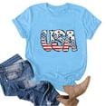 thumbnail image 4 of TOWED22 USA Flag Tee Shirt for Women 4th of July Memorial Day T Shirt American Proud T Shirt Casual Short Sleeve Graphic Tee(Sky Blue,XL), 4 of 5