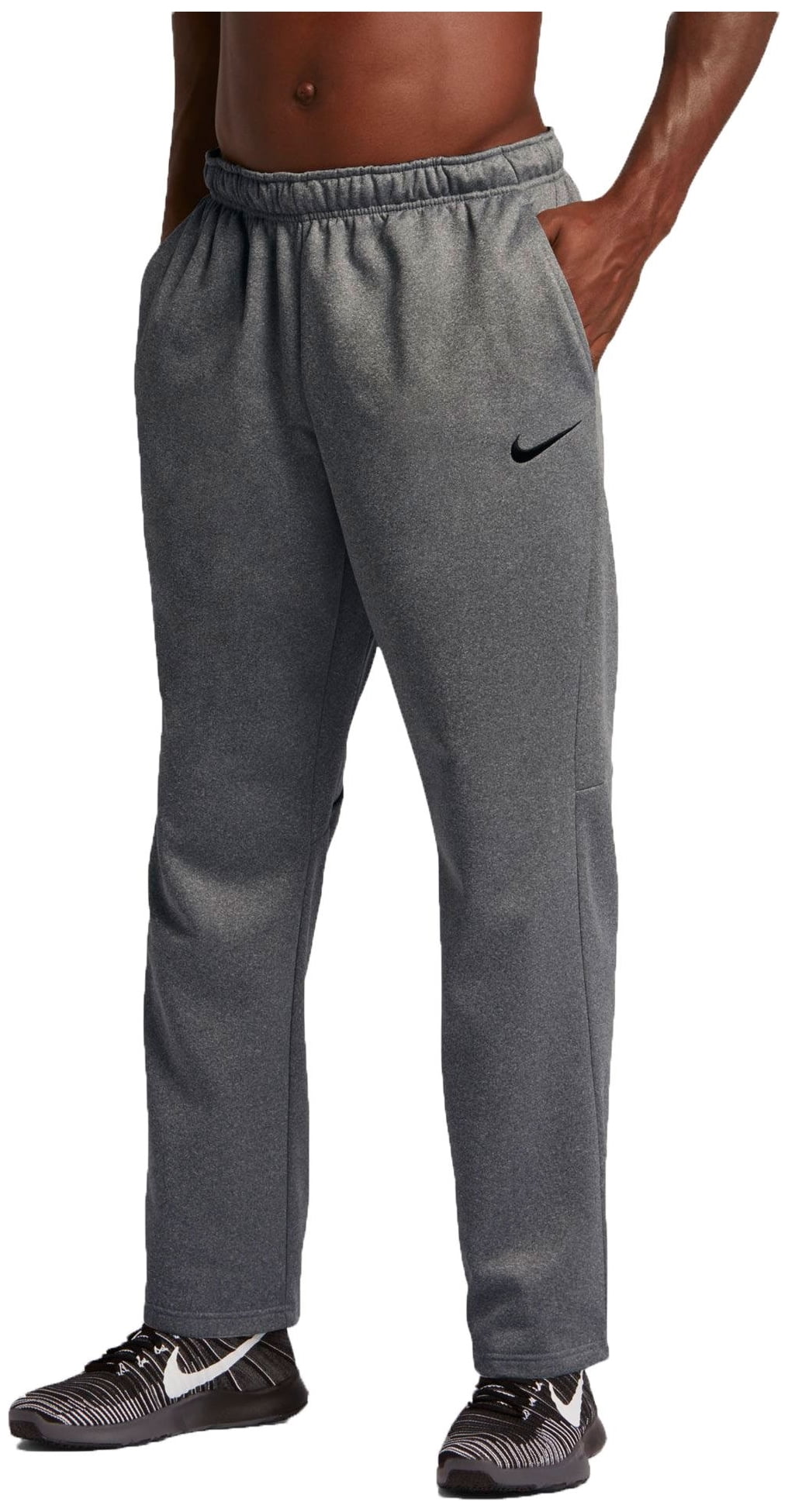 Nike Men's Regular Therma Pants - Carbon Heather/Black - Size S ...