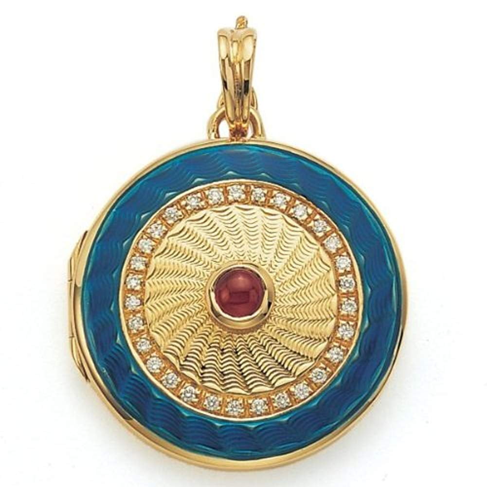 Victor Mayer 18K Gold Diamond Locket with Ruby - 18K Yellow Gold ...