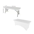 thumbnail image 5 of Gowinex White 6ft Open Back Spandex Fitted Stretch Tablecloth Table Cover, 5 of 6