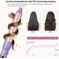 thumbnail image 2 of 6 in 1 Interchangeable Ceramic Curling Iron, Curling Wand Set with Hair Straightener Brush, Instant Heat-Up, Auto Shut Off with LCD & Temperature Adjustment Include Glove, Dual Voltage, 2 of 6