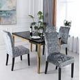 thumbnail image 2 of Crushed Velvet Dining Chair Covers, Stretch Removable Washable Dining Chair Slipcover Super, Seat Covers for Wedding Party Dining Room Home Decor (4pcs, Grey), 2 of 9