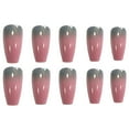 thumbnail image 4 of FCOGIN Long Coffin, 24 Pieces, Gradient Series, Gray, Pink, Acrylic False Nail, Press on Nail, 4 of 5