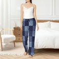 thumbnail image 4 of Bingfone Pyjama à Motif Vichy Bleu Buffalo pour Femmes, Pantalon de Pyjama avec Poches-3TG, 4 of 6