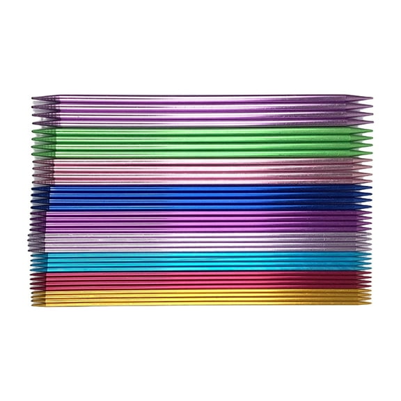 18Pcs Aluminium Double Pointed Knitting Needle with Case Straight Knitting Needle for Beginner Knitting 3.0-6.0mm