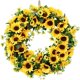 thumbnail image 1 of Corona de girasol artificial de 20 pulgadas, corona de flores amarillas para puerta de entrada, pared, ventana, decoración colgante, puerta de entrada, casa de campo (metálica, 20 pulgadas), 1 of 7