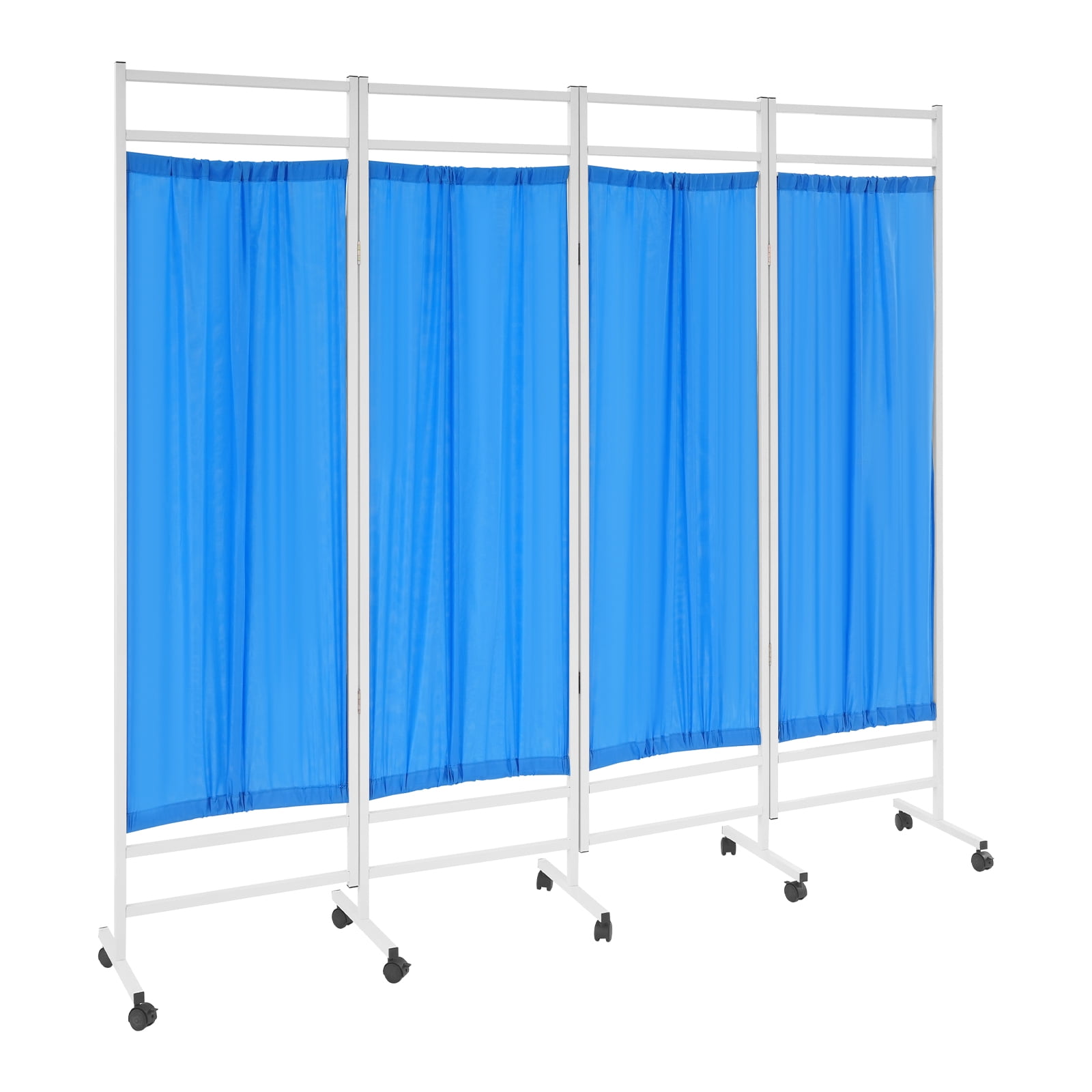 4-Panel Medical Room Divider, Medical Privacy Screen, Portable and Foldable Medical Room Divider Blue