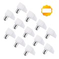 thumbnail image 3 of HONMEET 30Pcs Durable Shelf Support Plastic Brackets White for Cabinet Bookcase Use, 3 of 7
