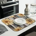 thumbnail image 3 of Sunflower Kitchen Counter Dish Drying Mat Microfiber Absorbent Rack Pad Foldable Floral Drainer Mat 16x18 Inch, 3 of 7