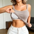 thumbnail image 3 of TGSLY Ribbed Tank Tops for Women Stretchy Soft Square Neck Built-in Shelf Bra Sleeveless Shirts Dressy Casual Solid Color Camisole M, 3 of 10