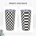 thumbnail image 4 of Kll Black And White Checkerboard Stainless Stainless Steel Vacuum Insulated Coffee Cup 20 Oz Lids And Straws,1 Metal Straws,1 Cleaning Brush, 4 of 9