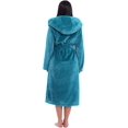 thumbnail image 3 of Women Plush Fleece Robe Long Warm Bathrobe Shawl Collar/Hood, 3 of 6