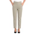 thumbnail image 2 of Cagogo Women's High Waisted Ankle Pants Plus Size with Pockets Wide Leg Elegant Office Trousers Casual Summer Work Trousers, Khaki 4XL, 2 of 6