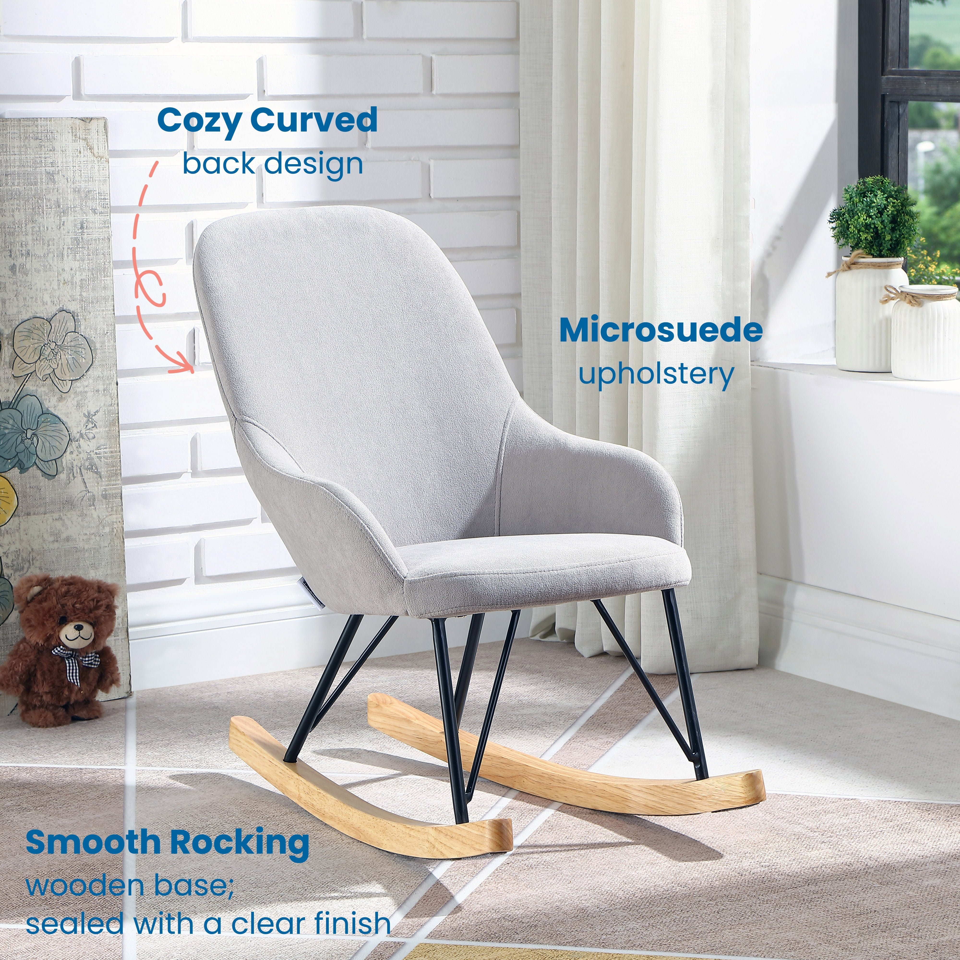 ECR4Kids Kiddo Rocker Rocking Chair Blush Walmart