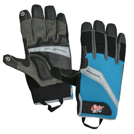 UPC: 0016162183611 | Cuda Offshore Gloves for Fishing and Boating Black and Blue Unisex Extra Large 1 Pair
