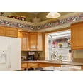 thumbnail image 3 of Concord Wallcoverings Wallpaper Border Garden Pattern Flowers Pots on Wooden Board for Dining Area Cottage, Brown Orange Green White Beige Pink, 10.5 Inches by 15 Feet KH5877B, 3 of 4