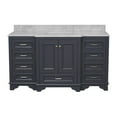 thumbnail image 5 of Nantucket 60" Single Bathroom Vanity with Marine Gray Cabinet and Carrara Marble Top, 5 of 6