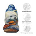 thumbnail image 4 of Wukai Dog Guitar Starry Night Full Set Car Seat Covers with Soft Padding Universal Auto Front Seats Protector and Cushion Mat, 4 of 5