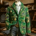 thumbnail image 4 of Mardi Gras blazer for men Corduroy Jacket Carnival Velvet For Formal Events And Business Casual Wear With Modern Tailored Fit And Stylish Design, 4 of 4