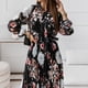 thumbnail image 4 of Vestido HUOGUO, estampado casual, manga larga, fiesta, estampado floral, 4 of 5