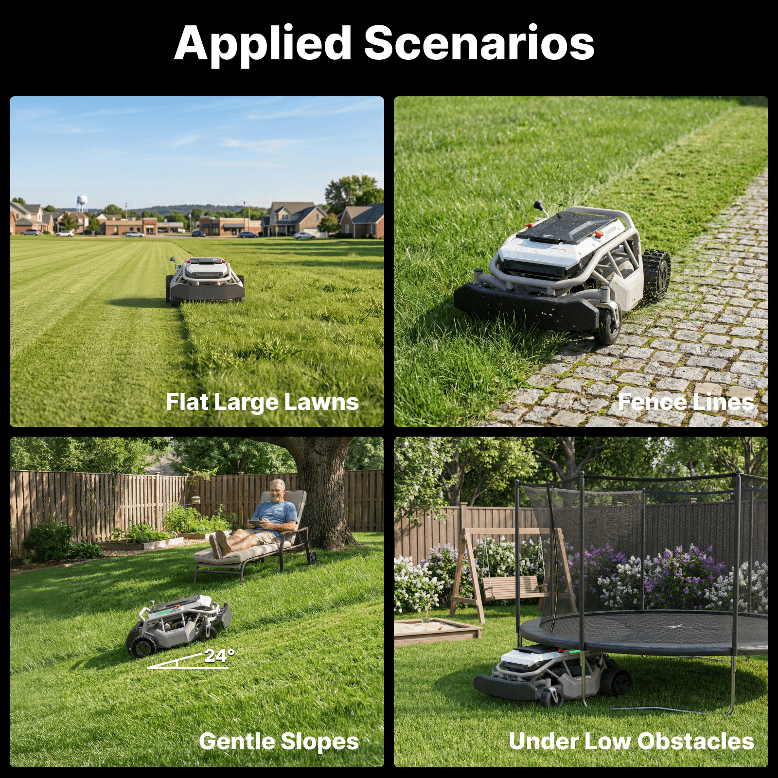 Mowrator S1 2WD 56V 12Ah Remote Control Lawn Mower, 45% (24°) Slope, Upgraded with Deformable Tires & Metal Hubcaps, 21" Steel Blade, 1.8–4.6" Height, Covers up to 0.75 Acre, Mulching Blade Included