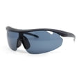 thumbnail image 2 of Mens Baseball Half Rim Wrap Around Oversized Shield Sport Sunglasses Matte Black - Black, 2 of 4