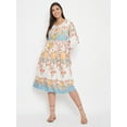 thumbnail image 2 of Oussum Women Floral Summer Midi Dresses Plus Size Casual Dress Online, Multi-color Size 2X, 2 of 7