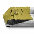 thumbnail image 3 of Black and Yellow Soft Flannel Fleece Throw Blanket, Geometric Design with a and Wise Saying in Brackets, Cozy Plush for Indoor and Outdoor Use, 50" x 60", Black and Yellow, by Ambesonne, 3 of 6